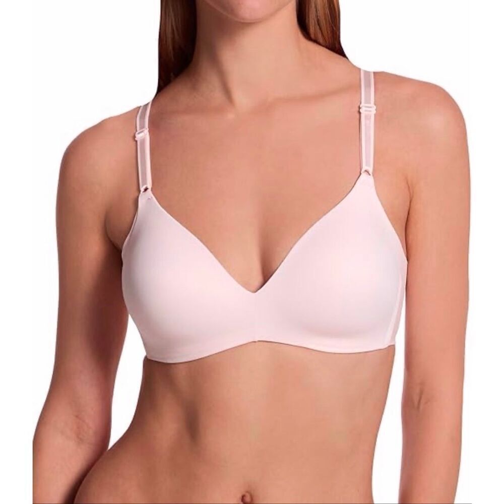 Warners No Side Effects Wire-Free T-Shirt Bra 36D Pale Pink